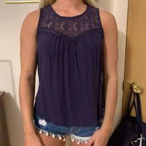 Navy Blue Sleeveless Top